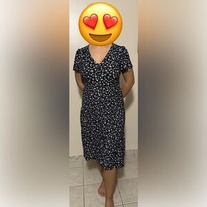 Black Floral Midi Dress